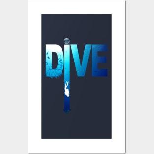 scuba diving: DIVE arrow for divers Posters and Art